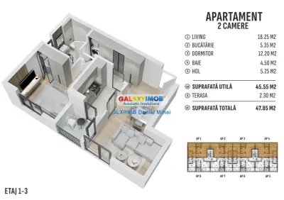 Apartament 2 cam Bucatarie inchisa -Incalzire pardoseala-Prel. Ghencea - foto 8