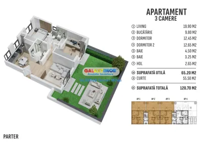 Apartament 3 camere/2bai/Curte 116mp-Prelungirea Ghencea - foto 16