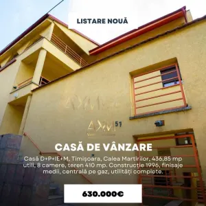 Casa spatioasa D+P+1E+M pret redus de la 630.000 euro la 580.000 euro - Timisoara