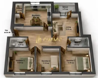Apartament 4 camere | George Enescu | Et 2 | ID:1878 - Suceava