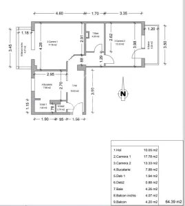 Apartament 2 camere de vanzare, etaj intermediar, centrala, Bucovina - foto 13