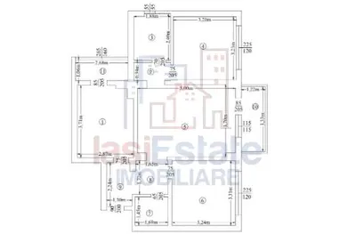 Apartament 3 camere, 71 mp, 2 bai si 2 balcoane, Centru - Stefan cel Mare - Iasi