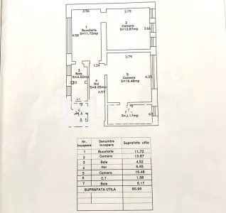 Apartament 2 camere decomandat | Sibiu Ultracentral | 61 mp, 2 băi - foto 3
