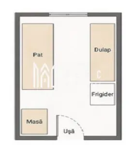 Cameră 11 mp | Baie comună | Etaj 4 | Disponibilă imediat | Cisnădie - foto 2
