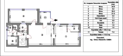 Spatiu birouri | 200 MP | Garaj | Terasa | Zona Centrala - foto 12